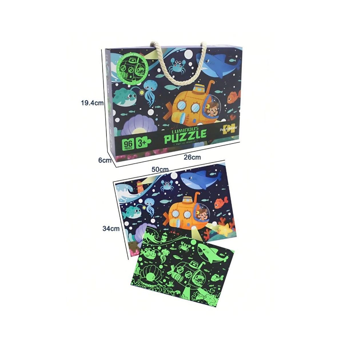 GENERICO - Rompecabezas de Submarino que Brilla en la Oscuridad 96Pcs