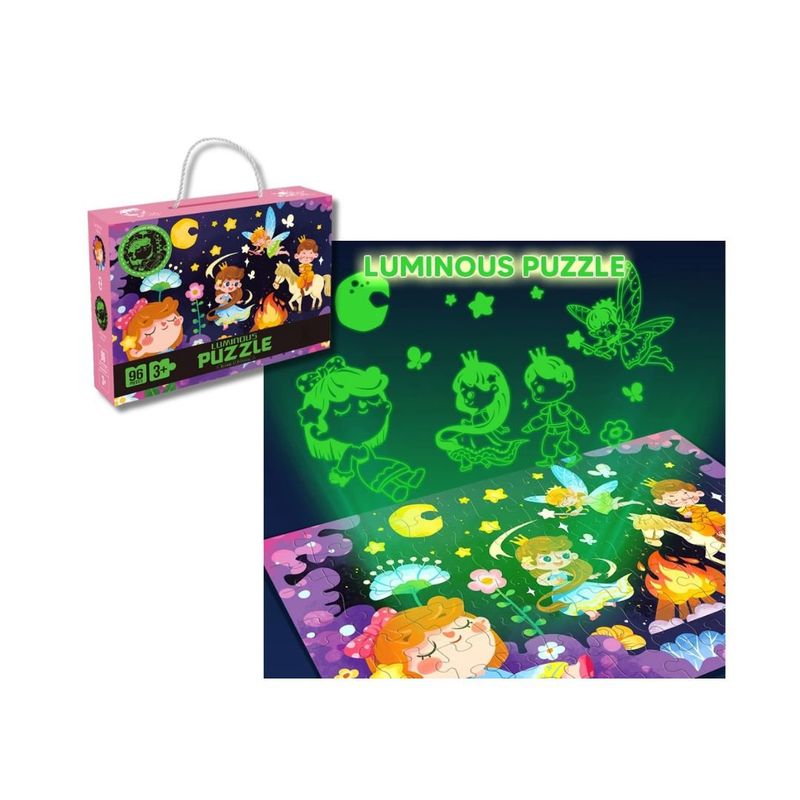 GENERICO - Rompecabezas Hadas que Brillan en la Oscuridad 96Pzs