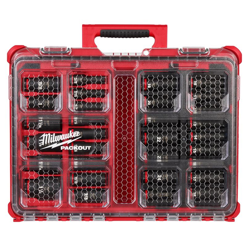 MILWAUKEE - Juego 31 dados SHOCKWAVE Impact de 1/2" PACKOUT 49-66-6806