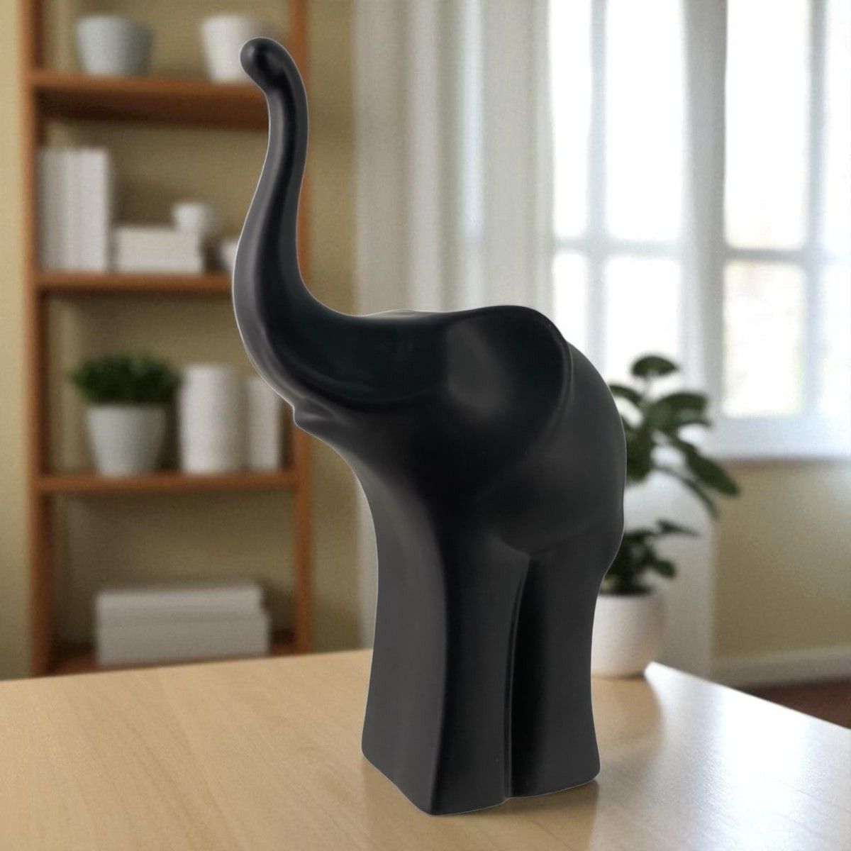 CONCEPTS LIFE - Adorno Elefante Moderno Negro B 15x08x25 cm