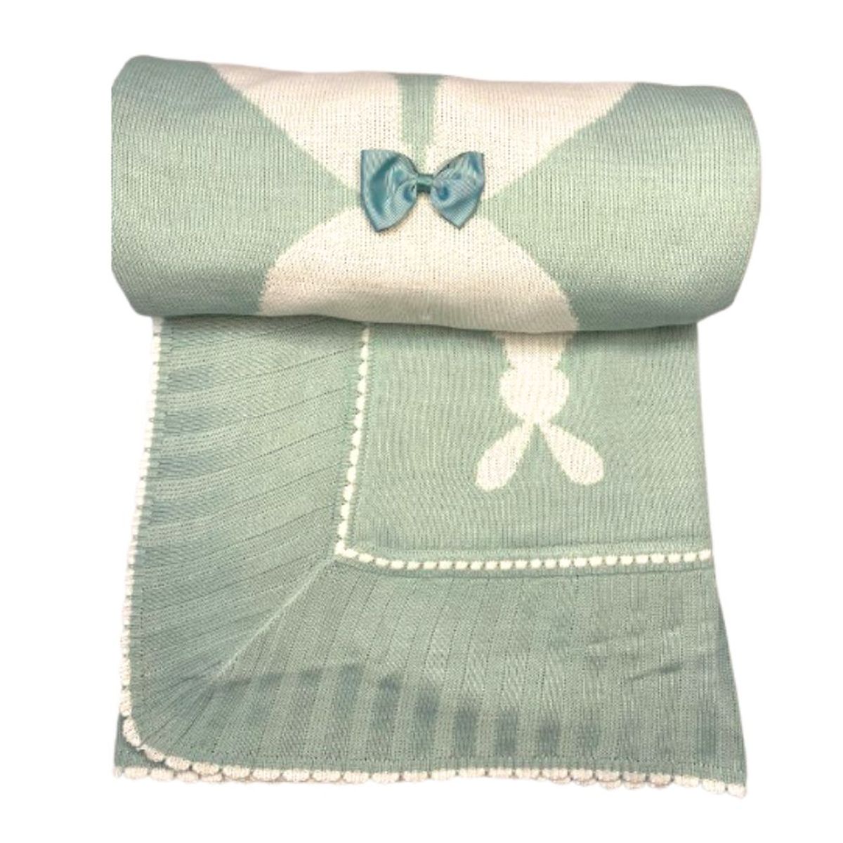 EUBEBE - Colcha de hilo Menta BEBE modelo Conejo Eubebe