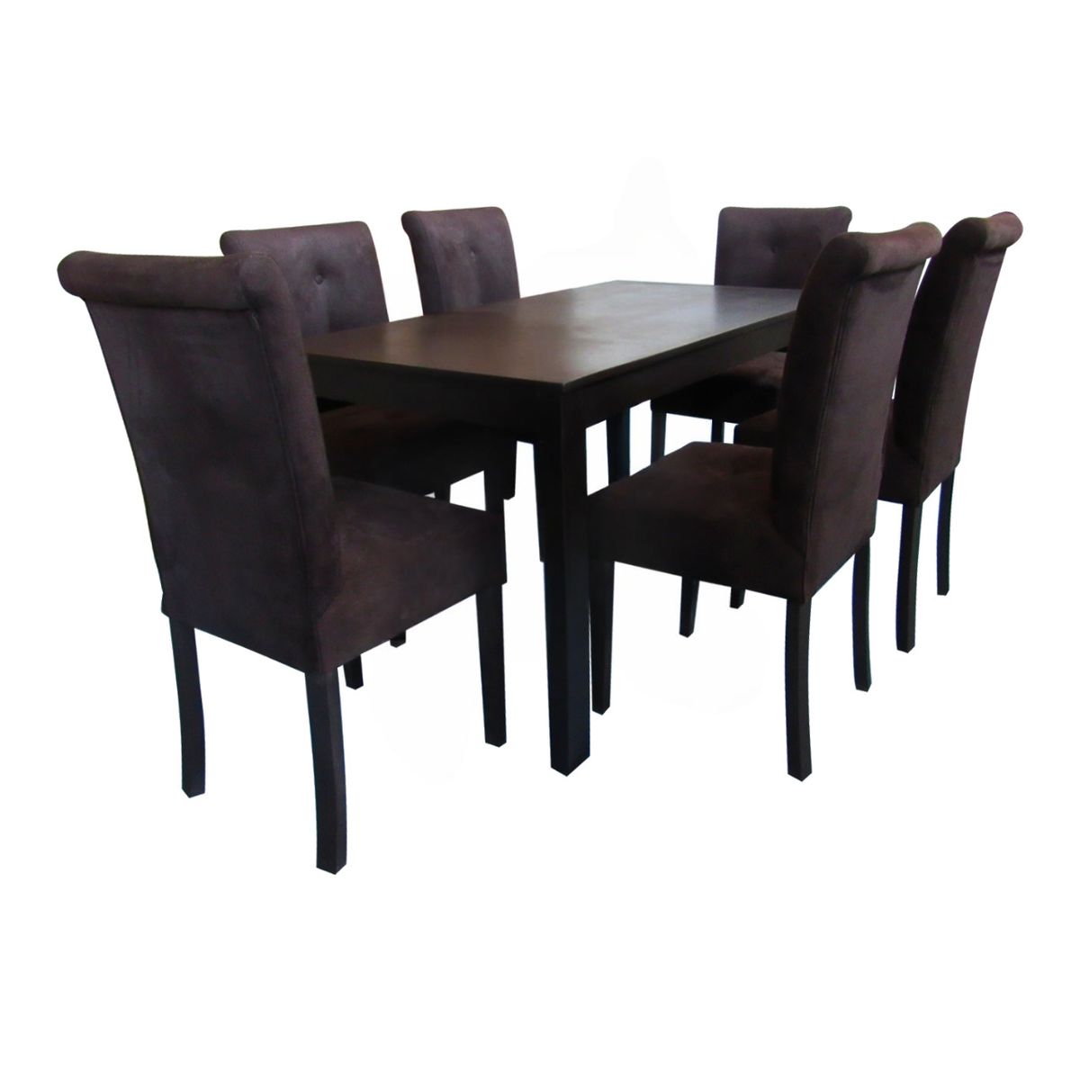 GENERICO - Juego de comedor 6 sillas Usher Marrón