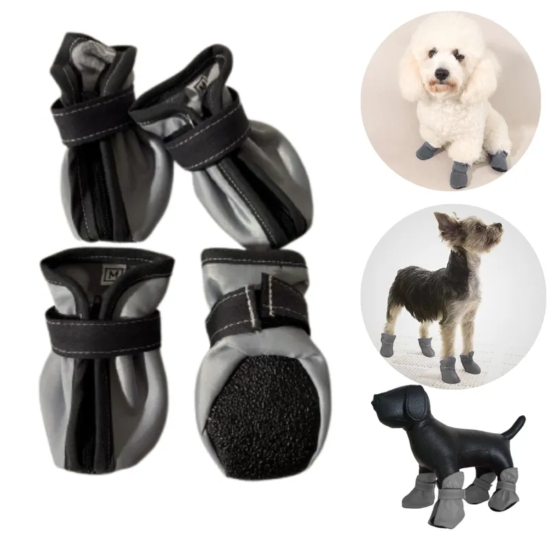 GENERICO - ZAPATOS IMPERMEABLES PARA PERROS Y MASCOTAS PLATA-S