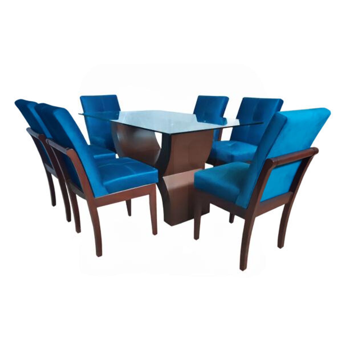 GENERICO - Juego de comedor 6 sillas Kyara Azul