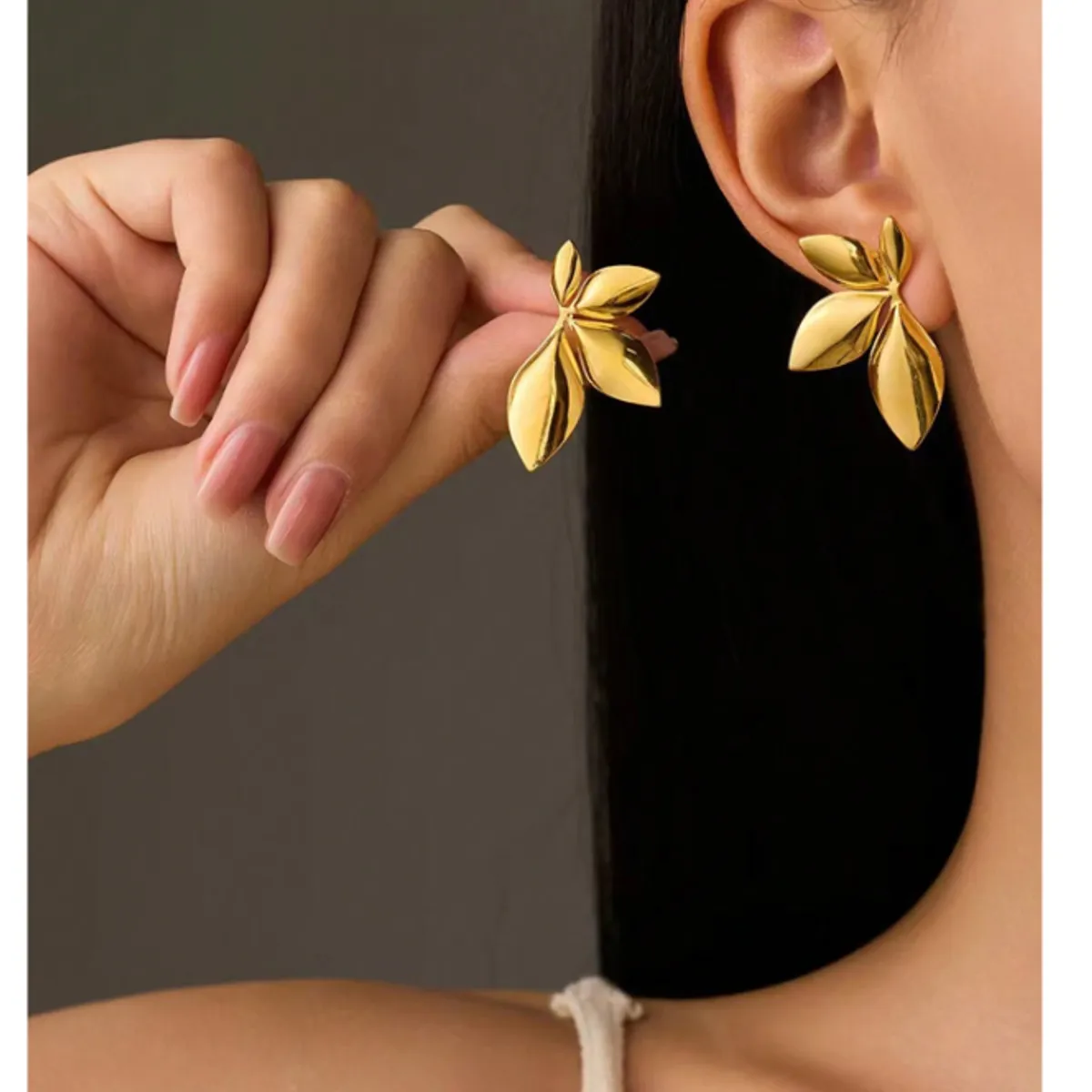 GENERICO - ARETES fFLORALES DE ACERO INOXIDABLE