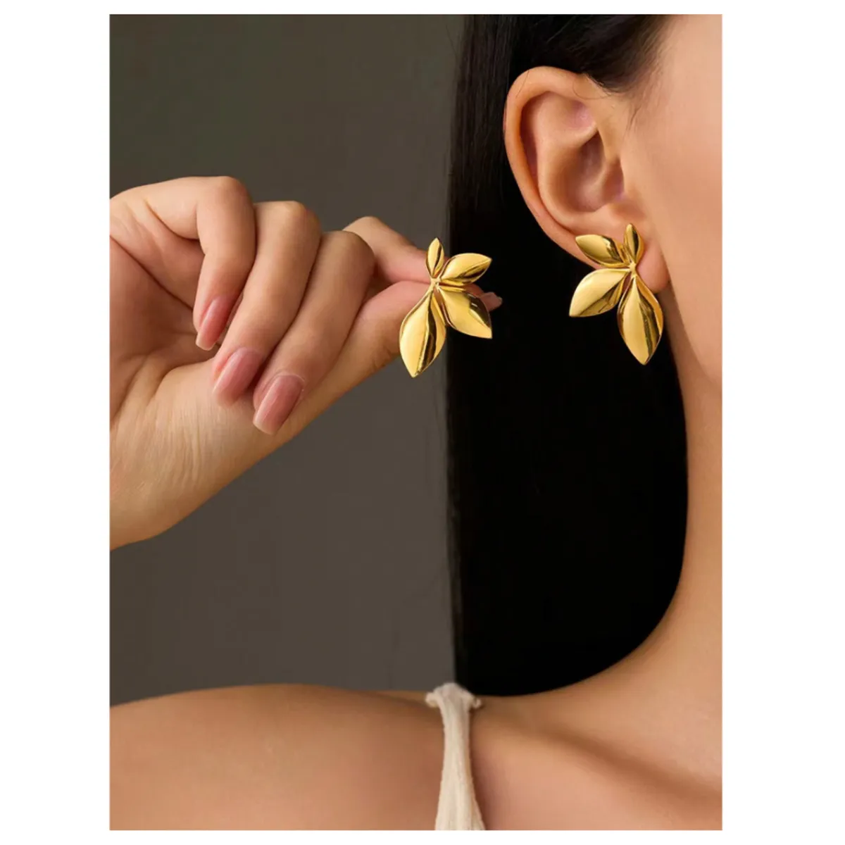 GENERICO - ARETES fFLORALES DE ACERO INOXIDABLE