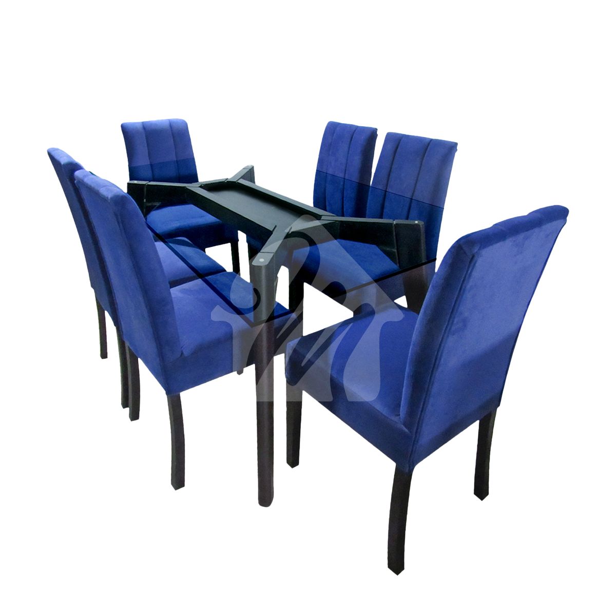 GENERICO - Juego de comedor 6 sillas Bisman Azul