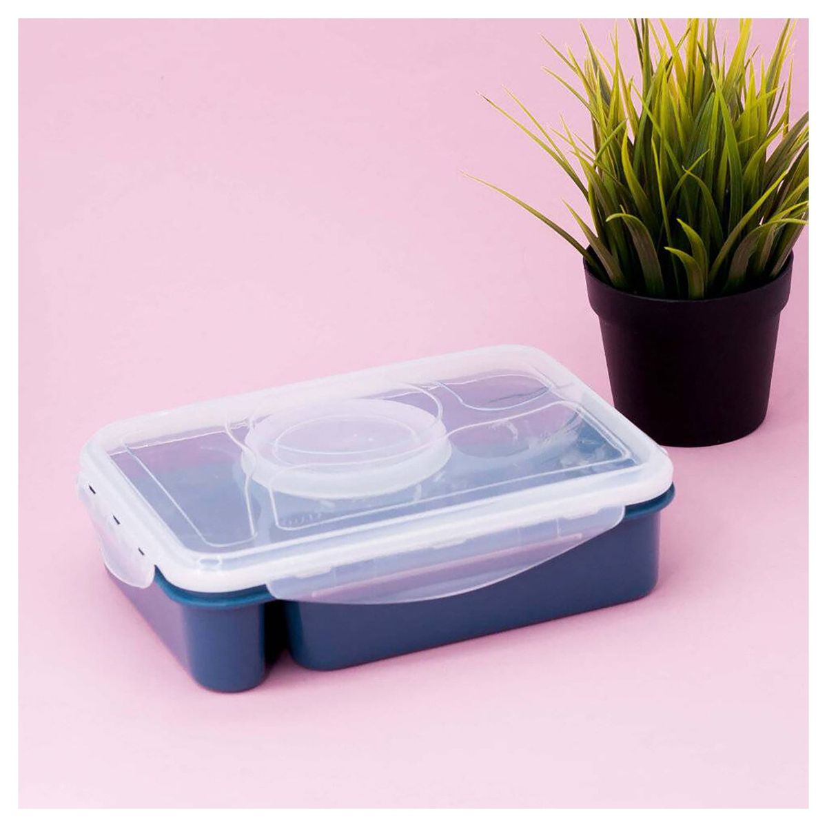 GENERICO - Taper Lonchera Contenedor de Alimentos con Divisiones Azul