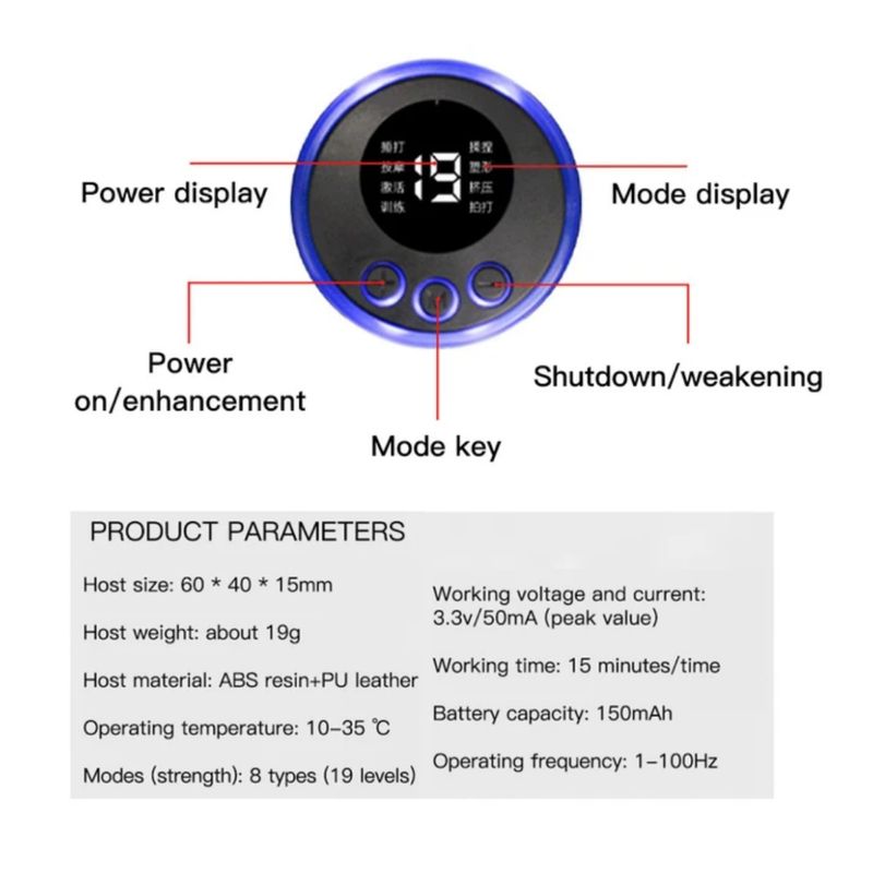 GENERICO - Pack 3 Masajeador Eléctrico para Cuello y Espalda Estimulador Muscular