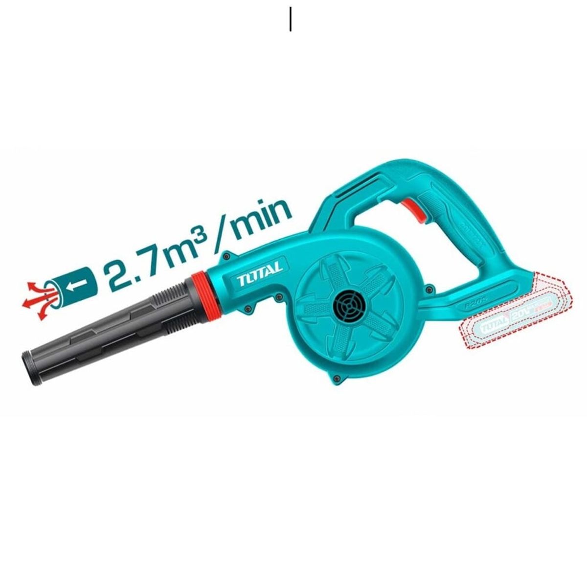 TOTAL TOOLS - SOPLADORA  DE AIRE INALÁMBRICA 20V BAT 2AH TOTAL TABLI200281