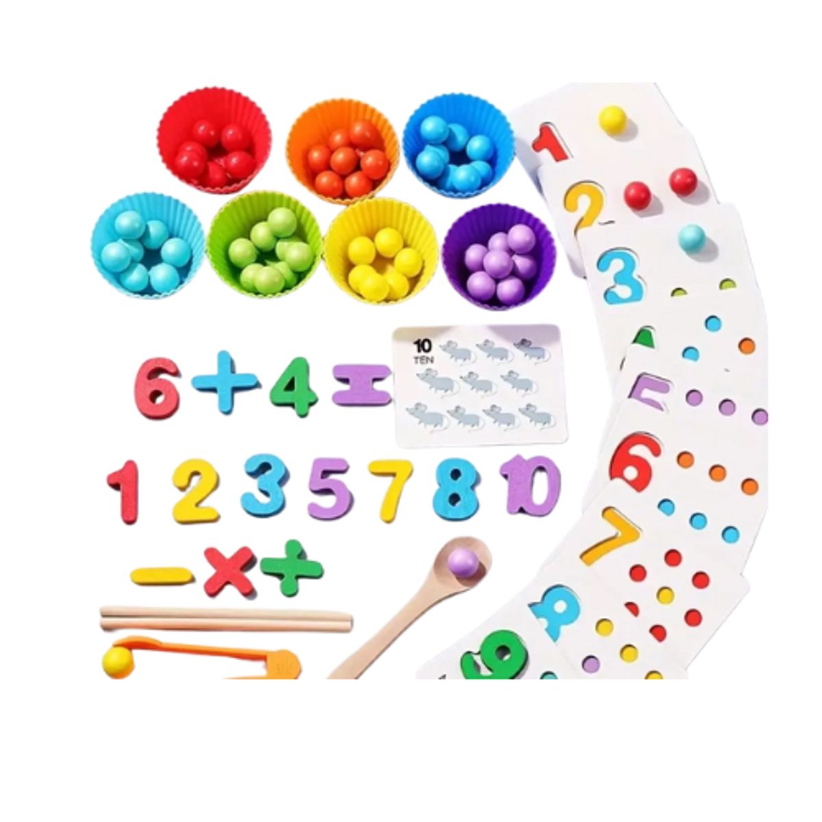 GENERICO - Combo Montessori Educativo 3 en 1 – Matemáticas, Lógica y Lectura Bilingüe