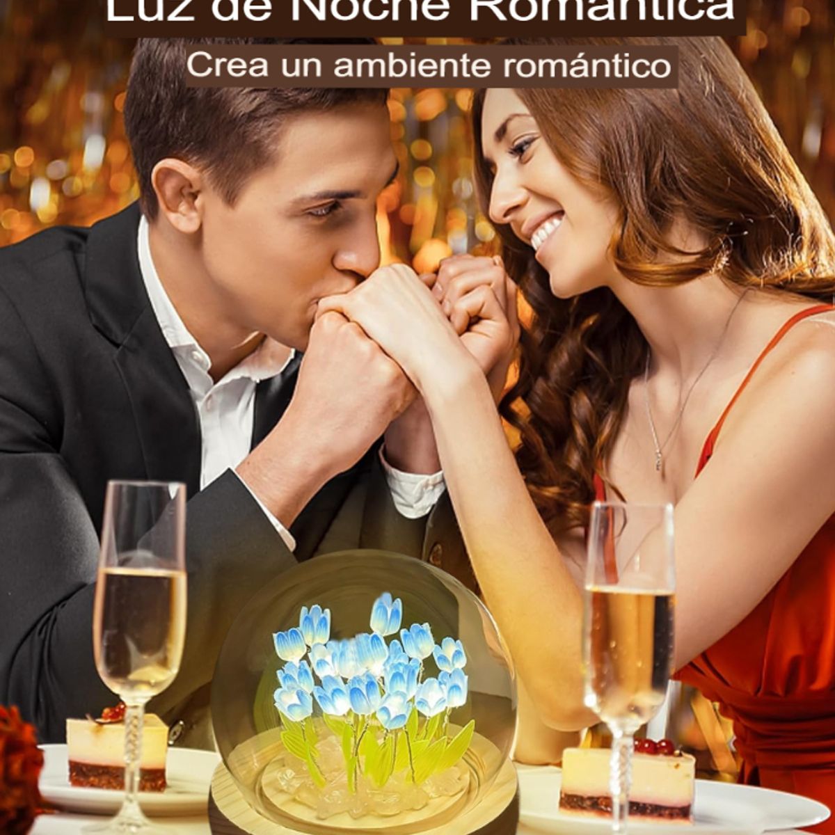 GENERICO - LÁMPARA ESFERA 3D DE TULIPANES LUCES NOCTURNAS PARA ARMAR CELESTE