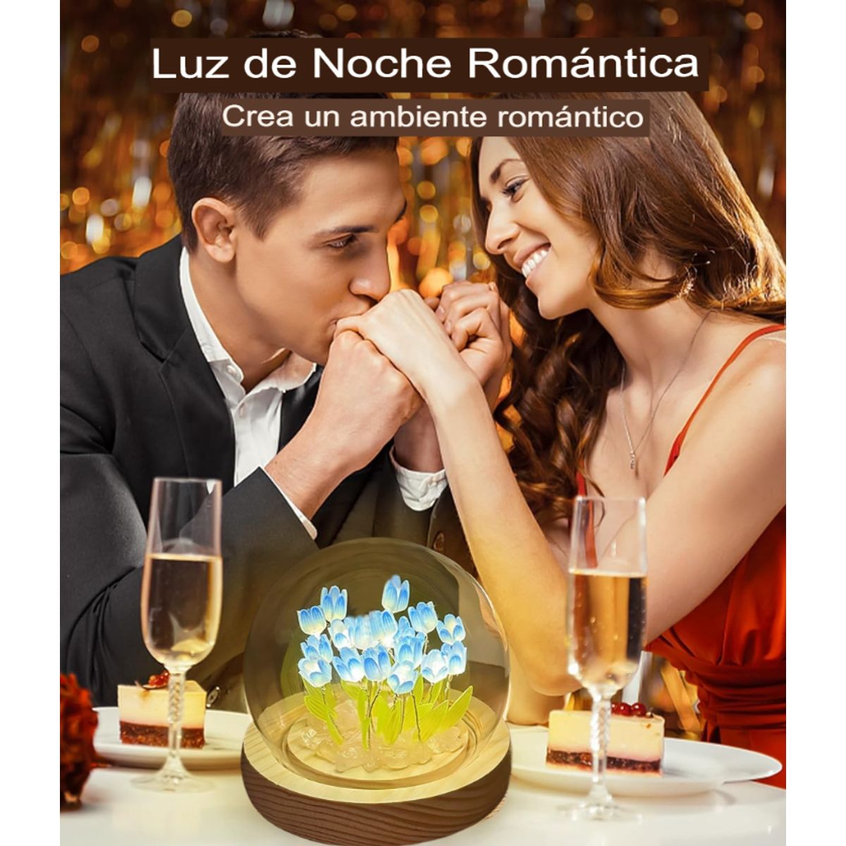 GENERICO - LÁMPARA ESFERA 3D DE TULIPANES LUCES NOCTURNAS PARA ARMAR CELESTE