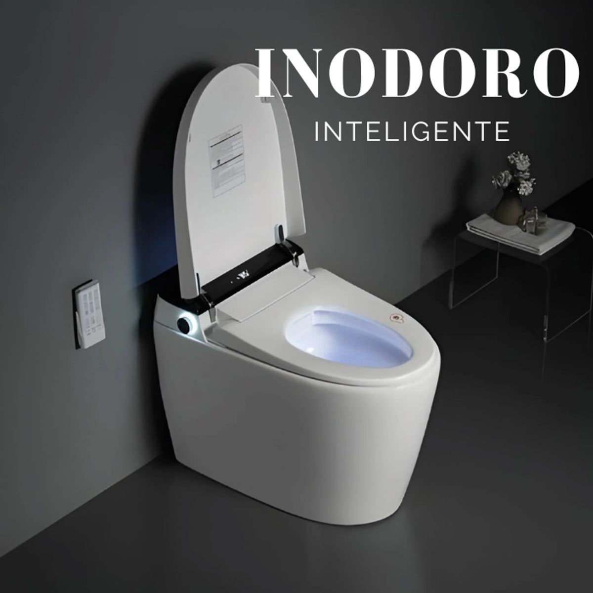 GENERICO - INODORO INTELIGENTE CON PANTALLA LED PRO ATLAS BLANCO