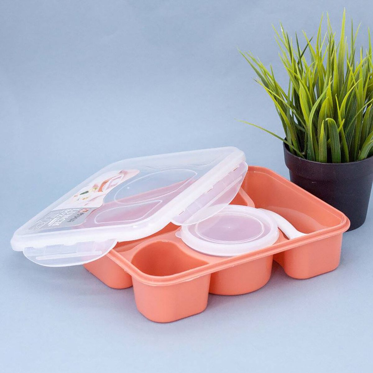 GENERICO - Táper Lonchera Contenedor de Alimentos con Divisiones Ladrillo