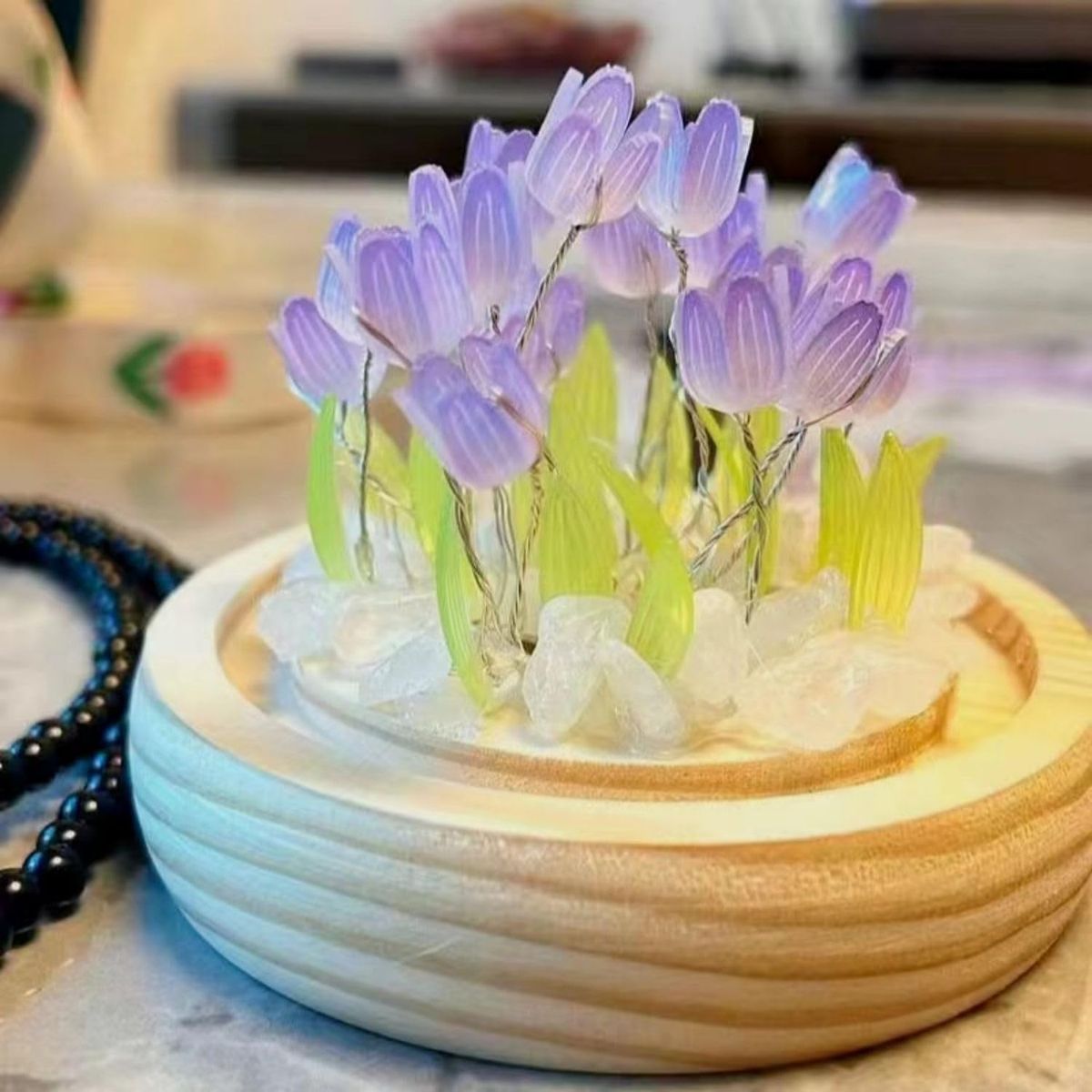 GENERICO - LÁMPARA ESFERA 3D DE TULIPANES LUCES NOCTURNAS PARA ARMAR MORADO