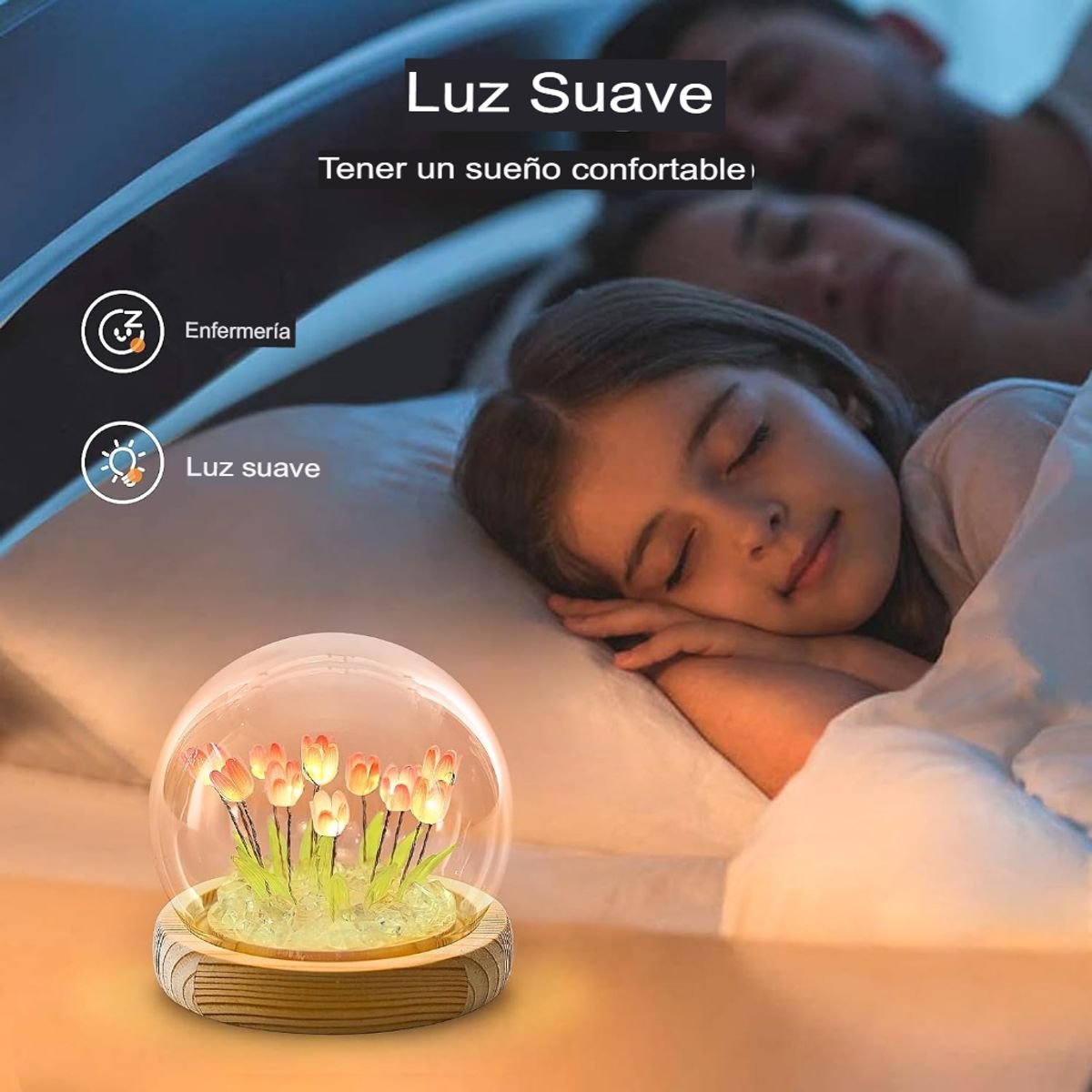 GENERICO - LÁMPARA ESFERA 3D DE TULIPANES LUCES NOCTURNAS PARA ARMAR ROSADO