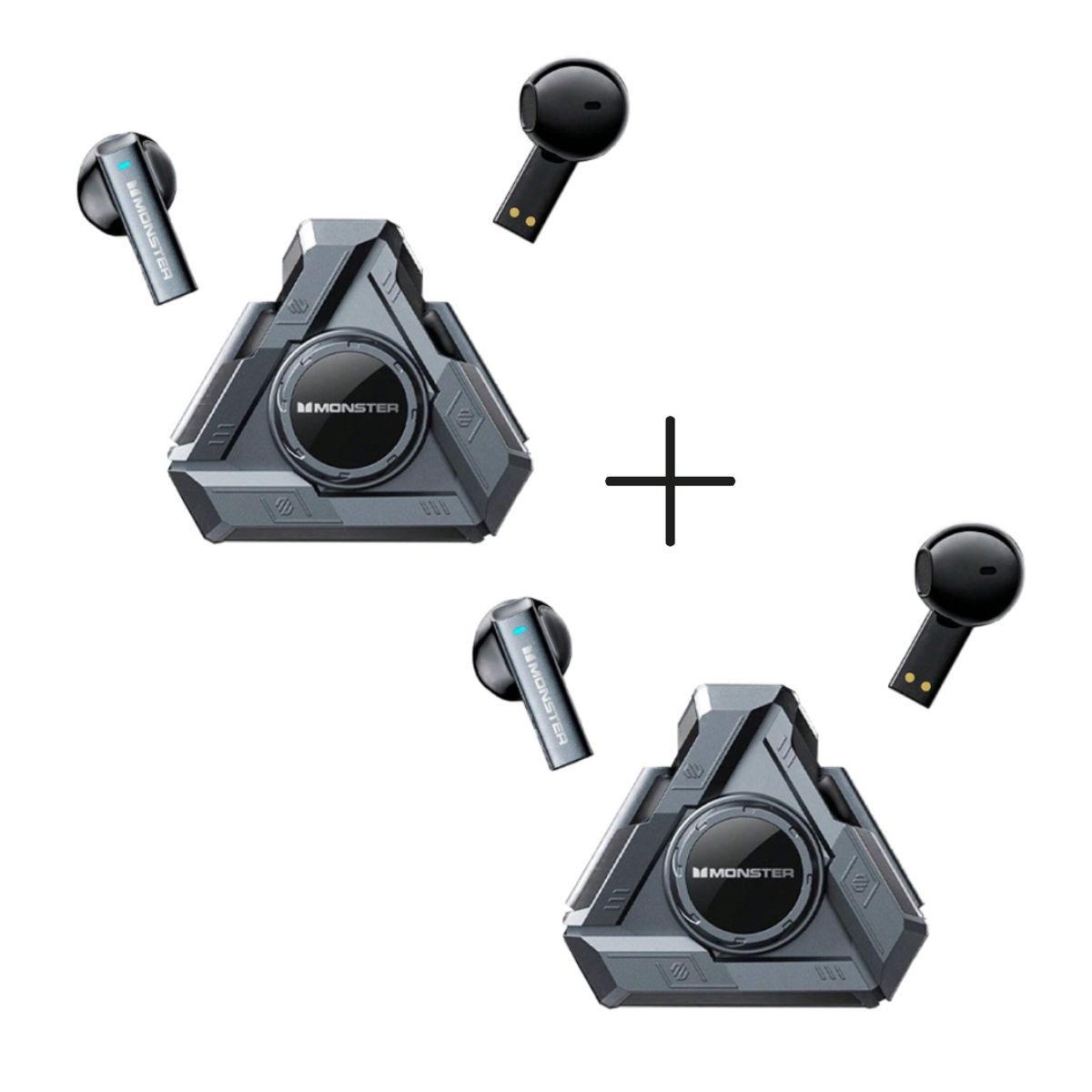 MONSTER - Audífonos Bluetooth Gamer Monster XKT22 Tarnish Pack Por 2
