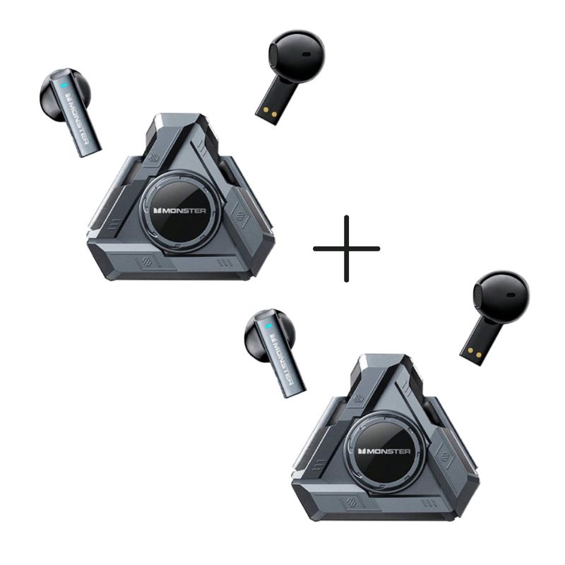 MONSTER - Audífonos Bluetooth Gamer Monster XKT22 Tarnish Pack Por 2