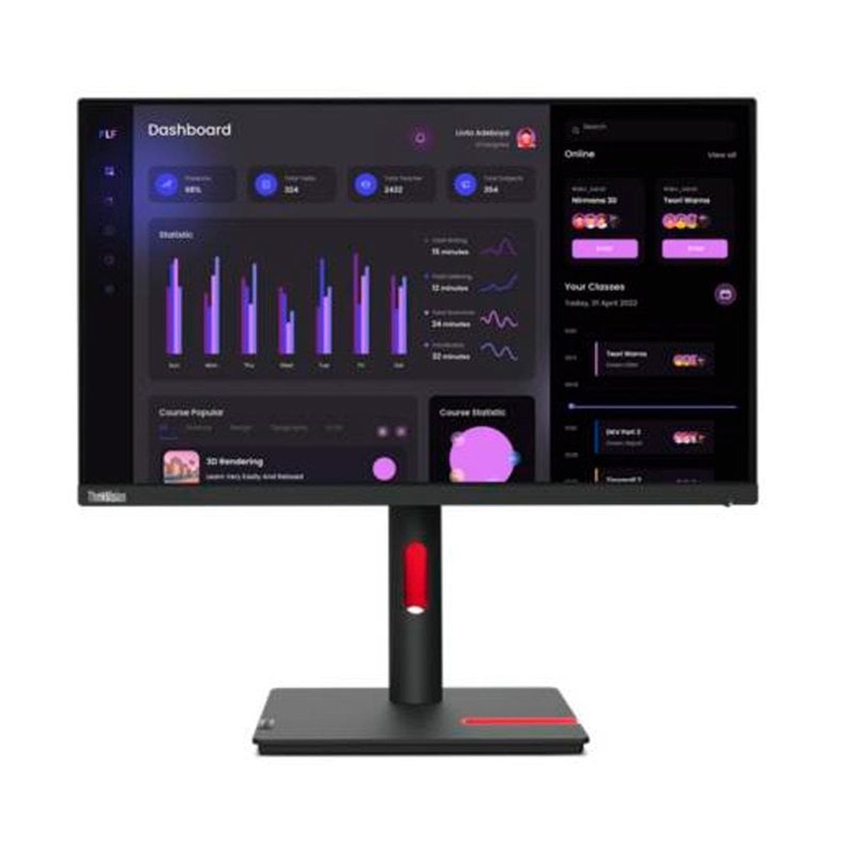 LENOVO - Monitor Lenovo ThinkVision T24i-30 238 WLED IPS Full HD HDMIDPVGA Ajuste de Altura y Rotación Color Raven Black