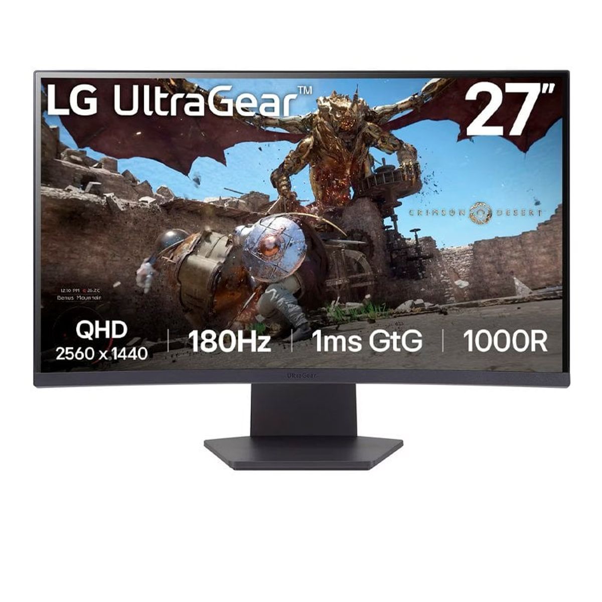 LG - Monitor Gamer LG 27 UltraGear Curvo 1000R QHD VA 2560x1440 HDMI x2 DisplayPort Headphone Out