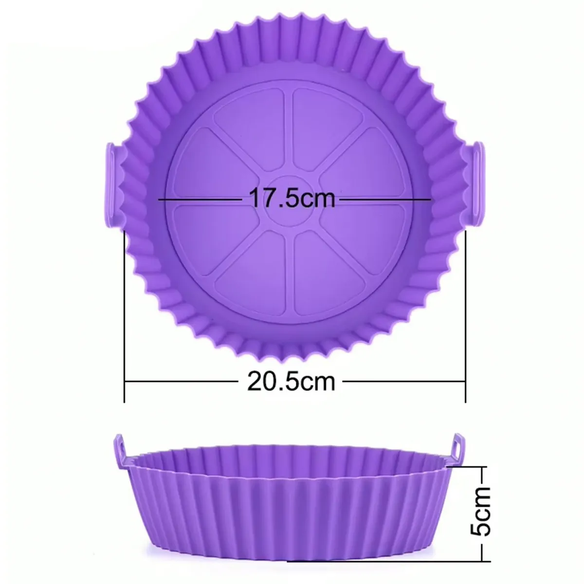 GENERICO - Bandeja redonda de silicona para freidora de aire sin aceite - Lila