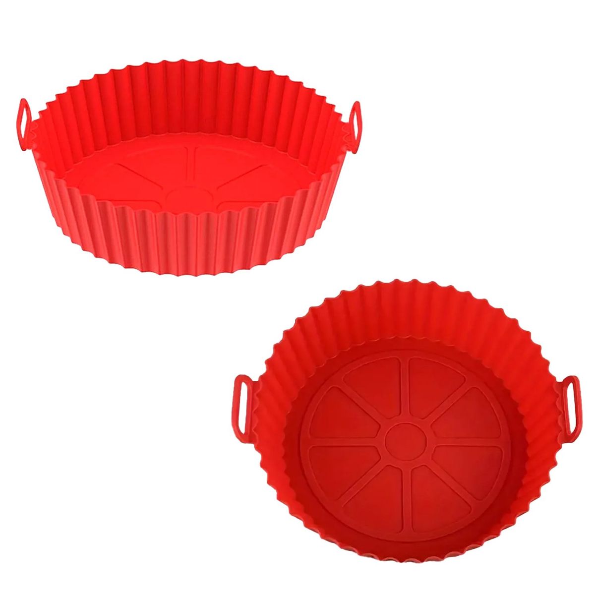 GENERICO - Bandeja redonda de silicona para freidora de aire sin aceite - Rojo