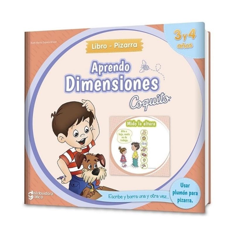 EDICIONES COQUITO - Libro Pizarra Coquito Aprendo Dimensiones Tapa dura