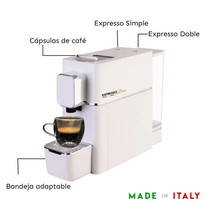 EXPRESSO DUE - Maquina de café Expreso I Blanca