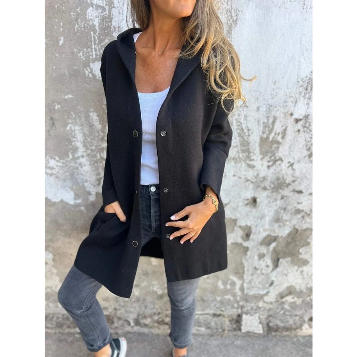 GIOIO - Gabardina Larga Mujer Elegante Abrigo Moda Invierno