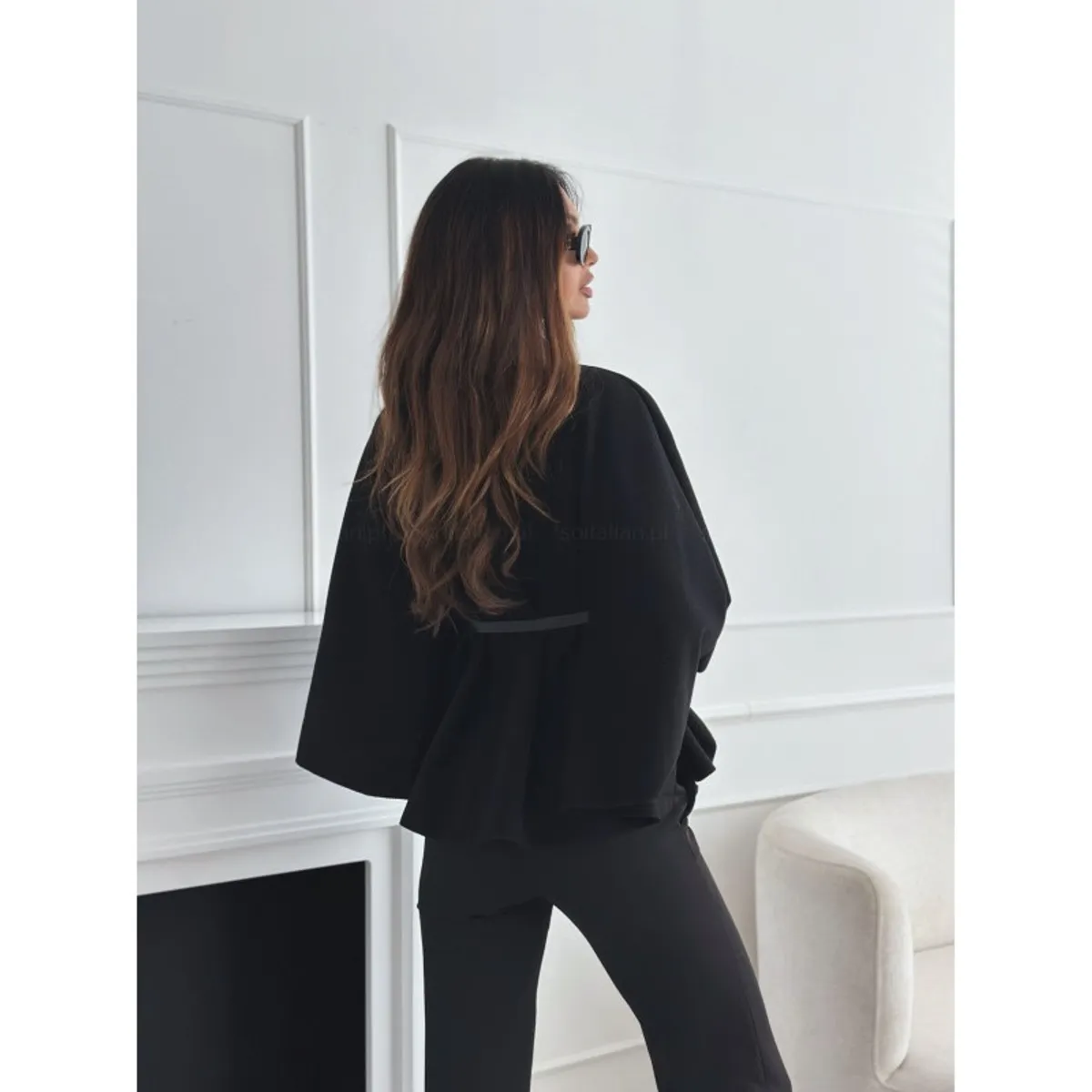 GIOIO - Capa mujer de lana solida elegante otoño invierno