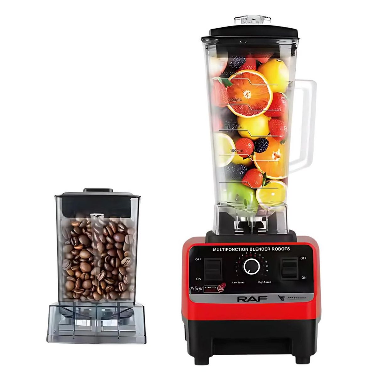 GENERICO - Licuadora industrial RAF R-2809 2 en 1 de 2.5L con Doble Vaso - Ocre - M