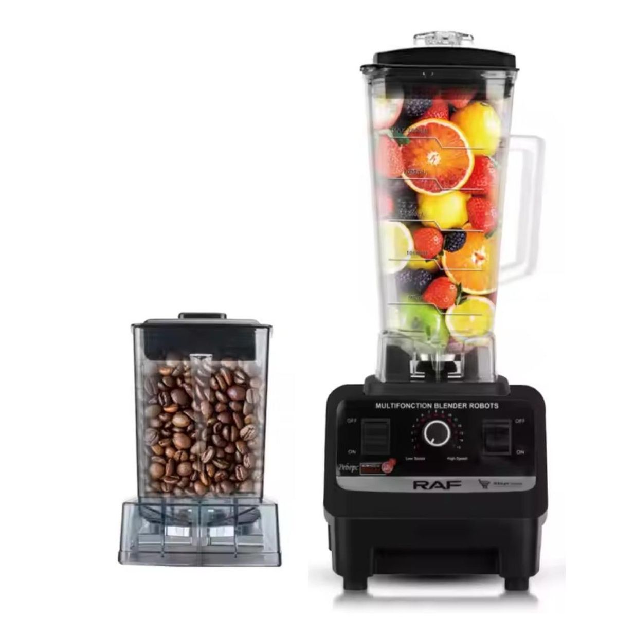 GENERICO - Licuadora industrial RAF R-2809 2 en 1 de 2.5L con Doble Vaso - Negro - M