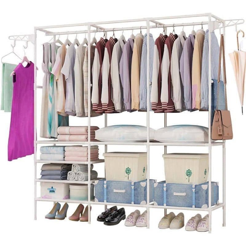 OEM - Ropero Organizador de Ropa con Divisiones y Compartimientos Blanco