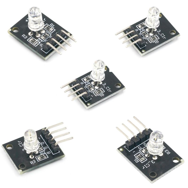 GENERICO - Módulo LED RGB KY-016 Pack x5 Unidades Controlable Arduino ESP32