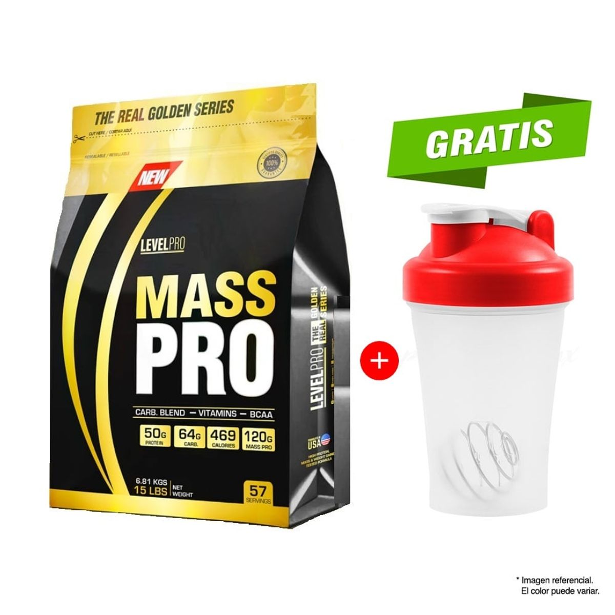 LEVEL PRO - MASS PRO SUERO DE LECHE 6.81 KG VAINILLA