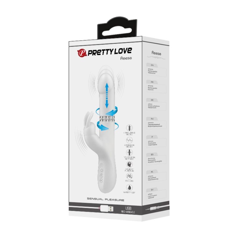 PRETTY LOVE - Vibrador Consolador Estimulador Rabbit Movimiento Múltiple carga USB