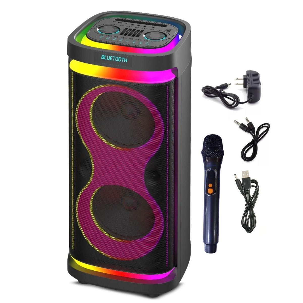 MAXTRON - Torre de Sonido Maxtron Infinity USB BT TWS LED RGB Micrófono