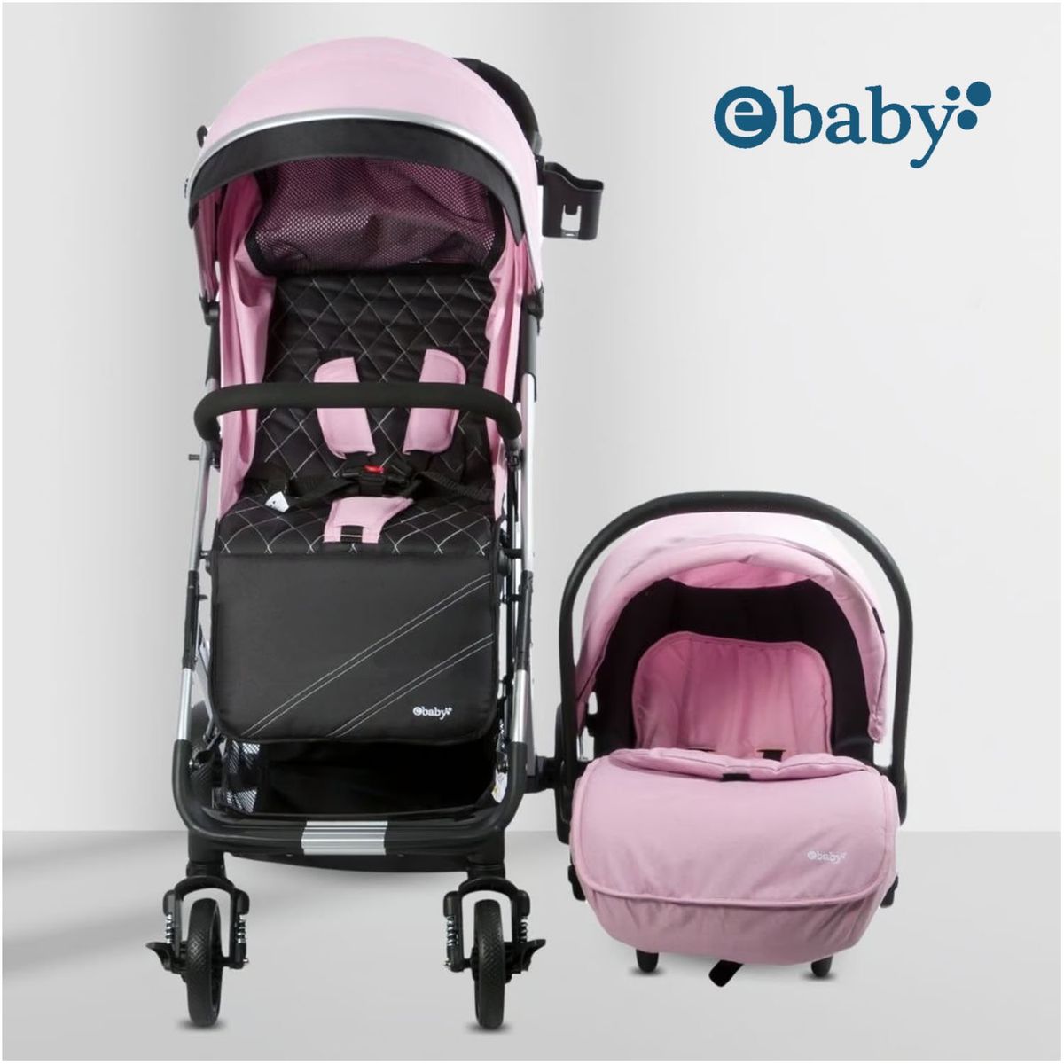 EBABY - Coche de Paseo Maleta «URBAN WAY» con Portabebé Pink