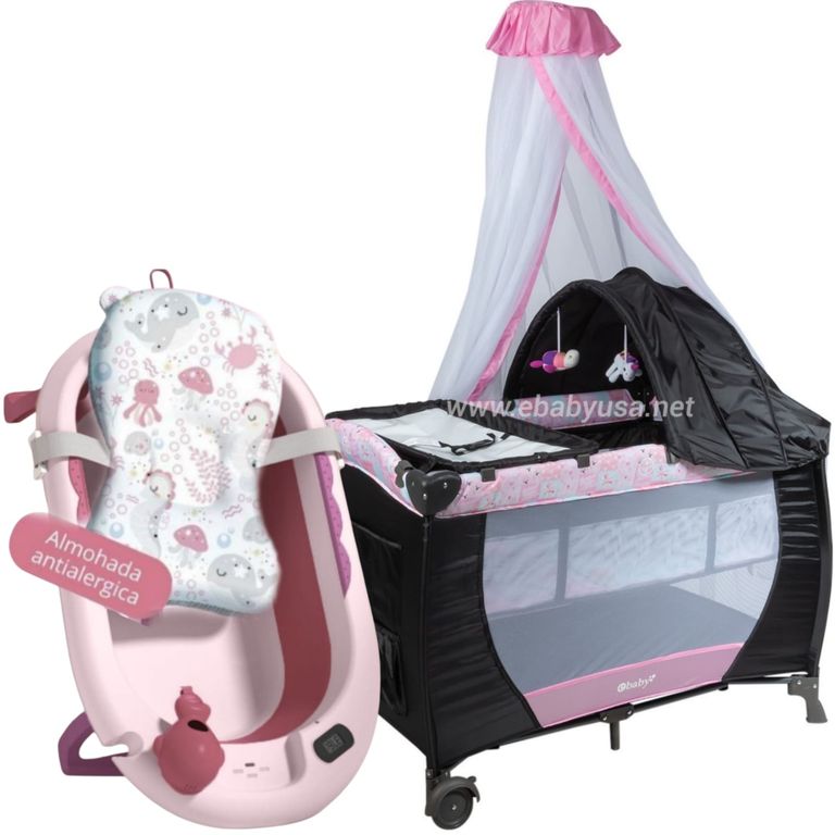 Cuna Corral SALLY Tina Plegable BABY CAM ROSA 716-B Sodimac Perú