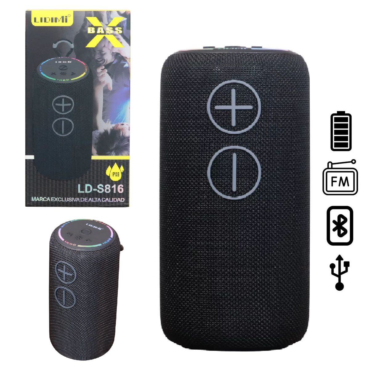 GENERICO - Nuevo Mini Parlante Portatil LIDIMI LD-S816 -Negro