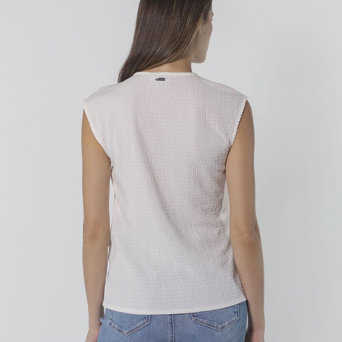 CALVIN KLEIN - BLUSA S/L W/FX WRAP HEM