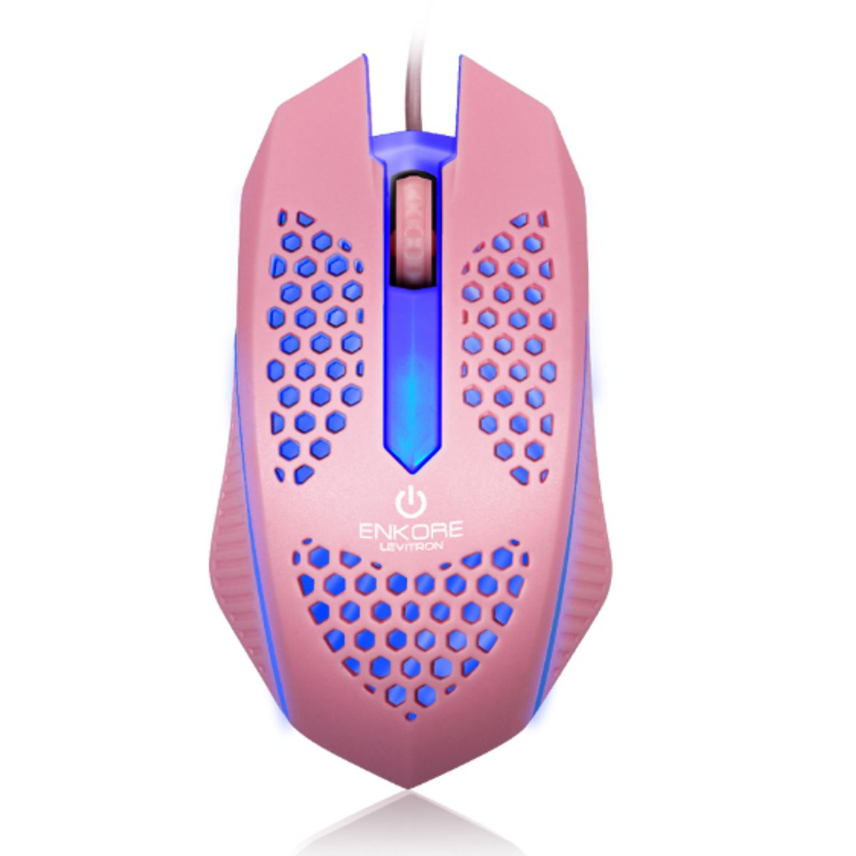 ENKORE - Mouse Gamer Alambrico LEVITRON EKM107 USB Rosado ENKORE