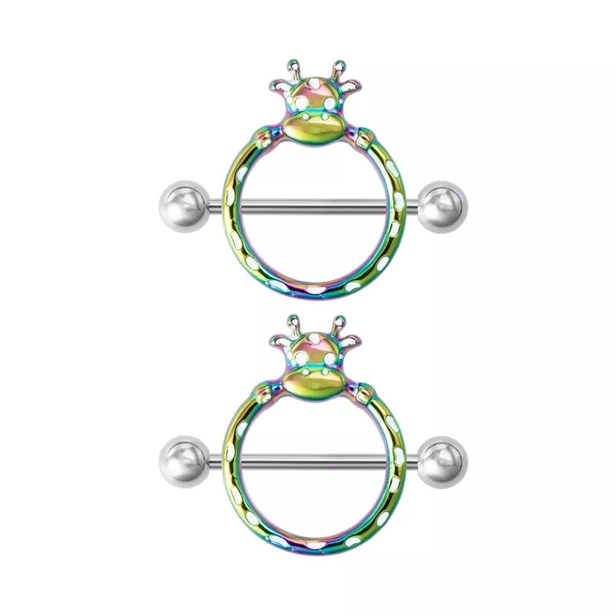 GENERICO - Piercing pezón nipple vaquita multicolor