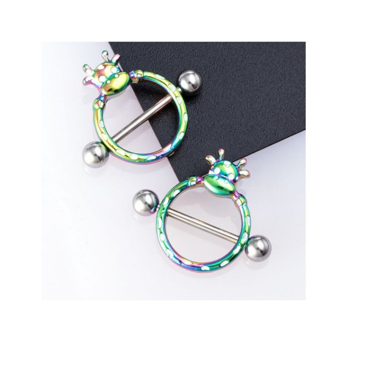 GENERICO - Piercing pezón nipple vaquita multicolor