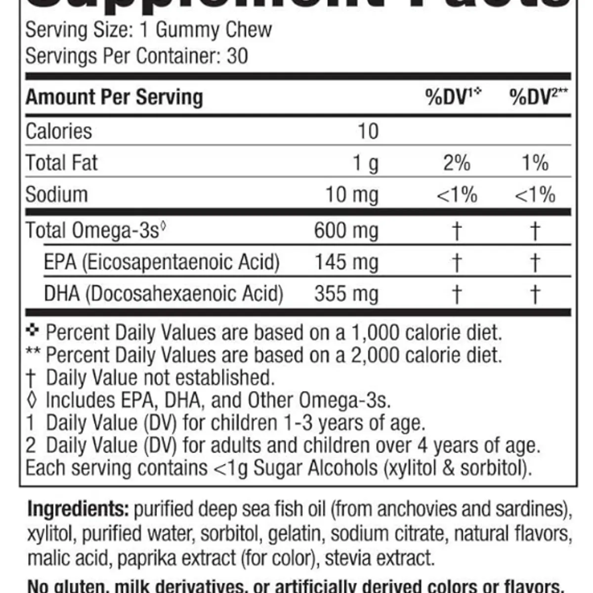GENERICO - Nordic Naturals Zero Sugar -  30 Gomitas masticables de DHA para niño