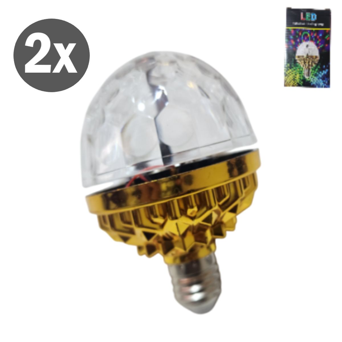 GENERICO - Kit x2 Lámparas Foco Giratorio Led Discoteca Luces Sicodélicas