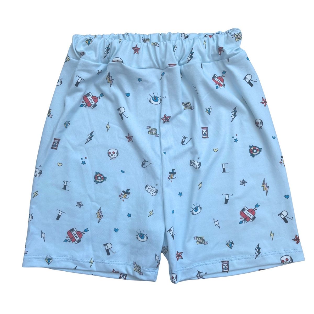 RED CARROT - Short celeste con ojos turcos y calaveras