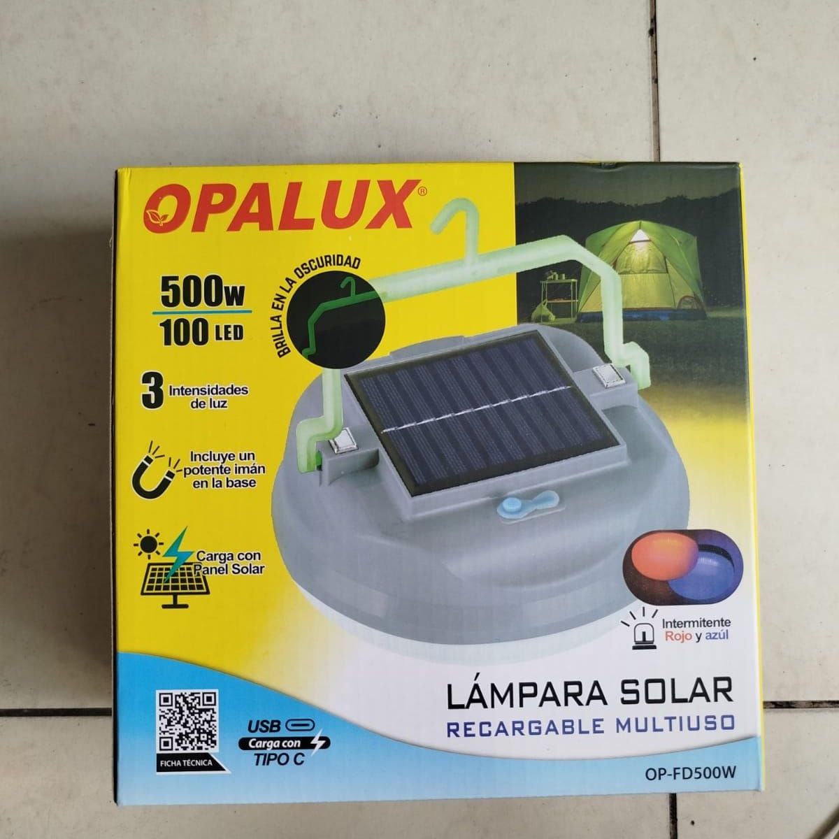 OPALUX - LÁMPARA PORTÁTIL RECARGABLE 500W