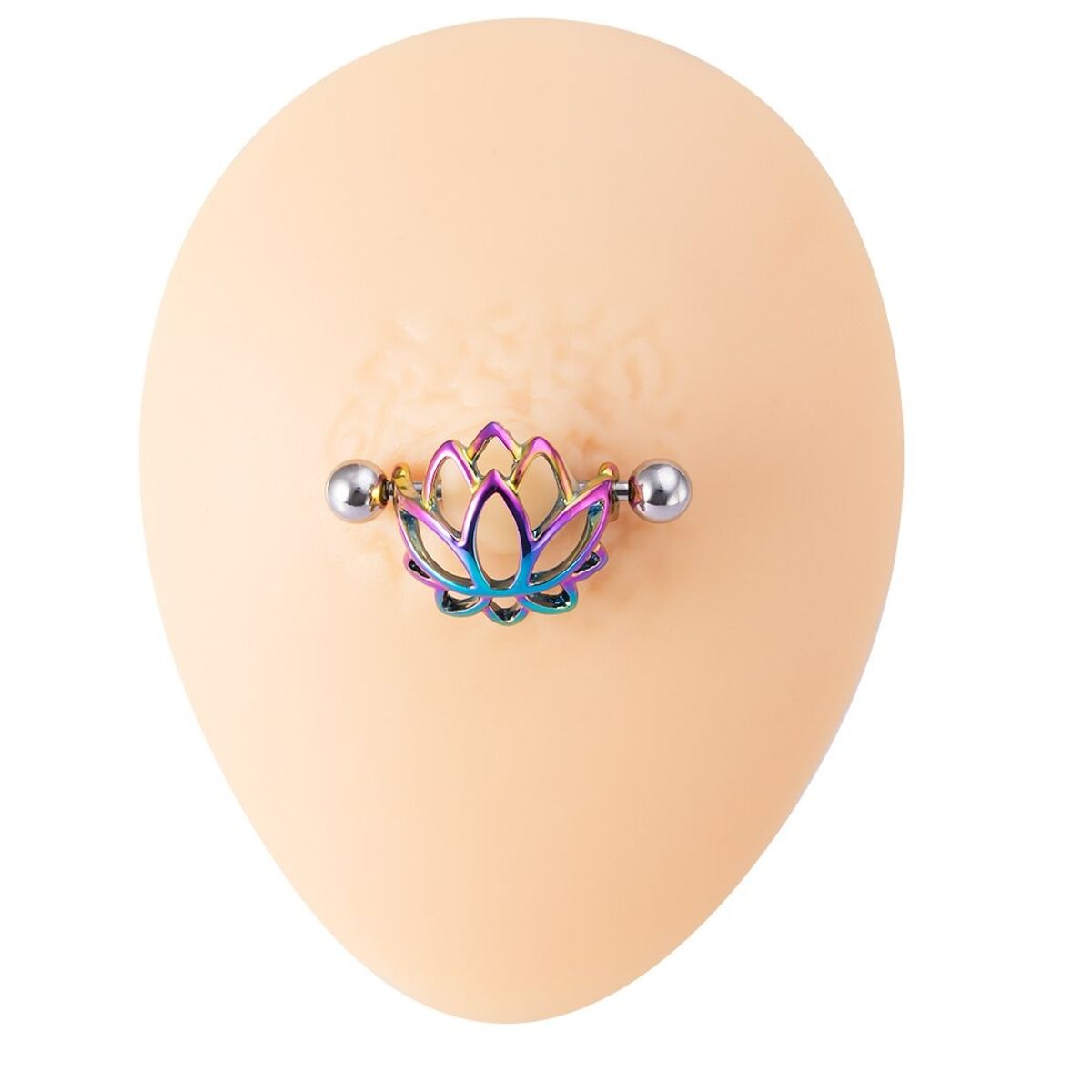GENERICO - Piercing pezón nipple flor de loto multicolor